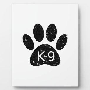 Grunge gestörter Hund Paw K-9 Fotoplatte
