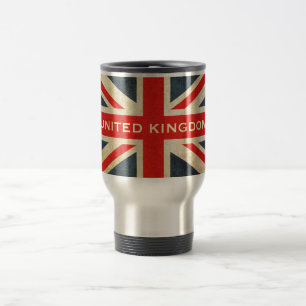 Grunge-Gewerkschafts-Jack-Königreich-Reise-Tasse Reisebecher