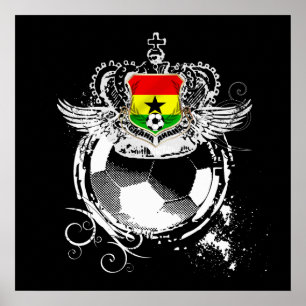 Grunge Ghana Black stars Warrior Kings Geschenke Poster