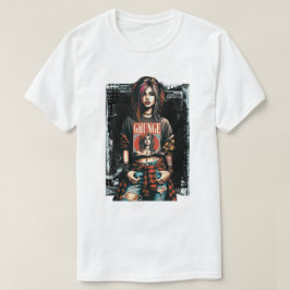 Grunge Girl Punk Rock Street Art Quote Graffiti T-Shirt