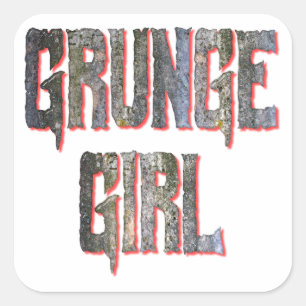 Grunge Girl Quadratischer Aufkleber
