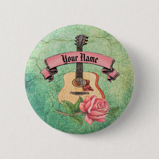 Grunge Gitarre und Rose Button
