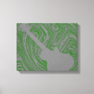 Grunge Gitarre Wirbel Canvas Print, grün Leinwanddruck