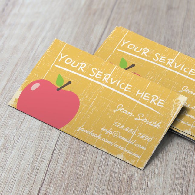 Grunge Gold Holztextur & Big Apple Visitenkarte (Von Creator hochgeladen)