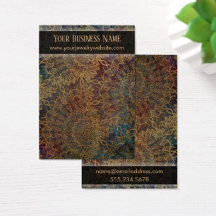 Grunge Gold Mandala Earring Holder Display Cards