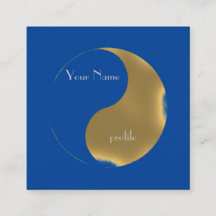 Grunge golden & blau Yang-Karte Quadratische Visitenkarte