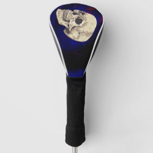 Grunge Goth Skull Black Blue Hintergrund Golf Headcover