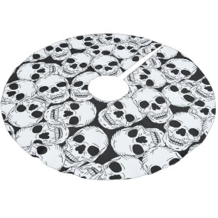 Grunge Goth Skulls Halloween Gemustert Polyester Weihnachtsbaumdecke