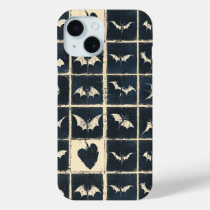Grunge Gothic Bats & Skulls Denim Muster Case-Mate iPhone Hülle