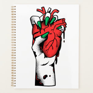 Grunge Gothic Hand Holding Herz Artwork Planer