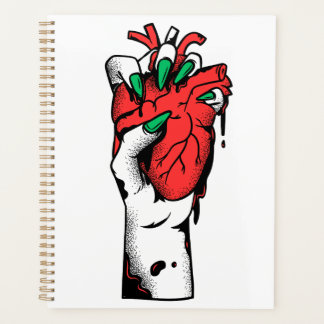 Grunge Gothic Hand Holding Herz Artwork Planer