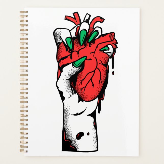 Grunge Gothique Porte-Mains Coeur Oeuvre (Devant)