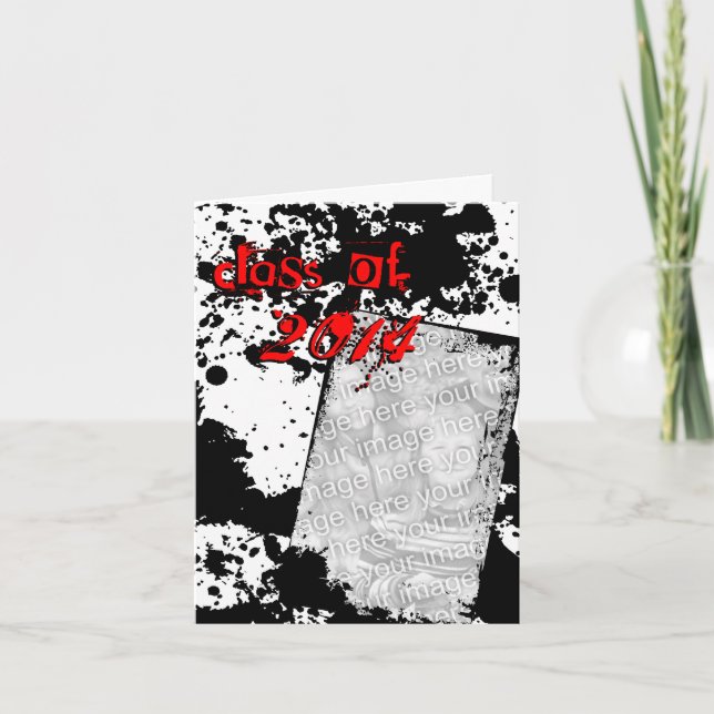 Grunge grad-Klasse 2014 Dankeskarte (Vorderseite)