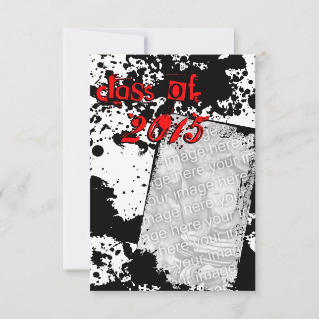 Grunge grad-Klasse 2015 Einladung (Vorderseite)