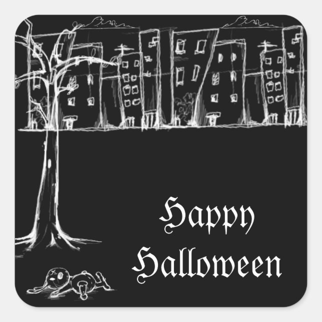 Grunge Graffiti Halloween Stickers (Vorderseite)