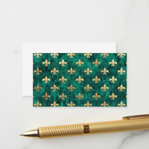 Grunge Green Velvet Lilie Mardi Gras Begleitkarte