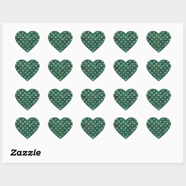 Grunge Green Velvet Lilie Mardi Gras Herz-Aufkleber (Blatt)