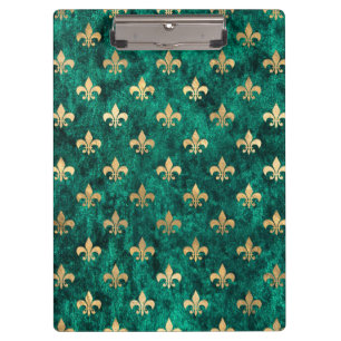 Grunge Green Velvet Lilie Mardi Gras Klemmbrett