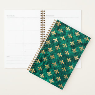 Grunge Green Velvet Lilie Mardi Gras Planer