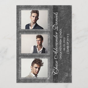 Grunge Grey 2016 Faire-part de graduation