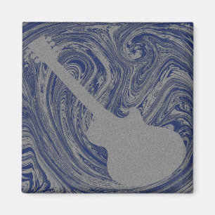 Grunge Guitar Magnet, Royal Blue Magnet