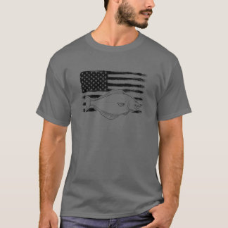 Grunge Halibut USA Distressed Plaice Sanddab Floun T-Shirt