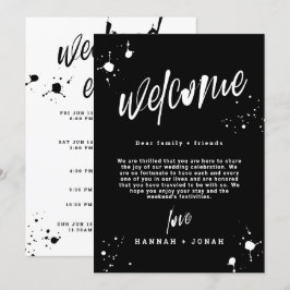 Grunge Halloween Hochzeitsprogramm Begrüßungskarte Einladung