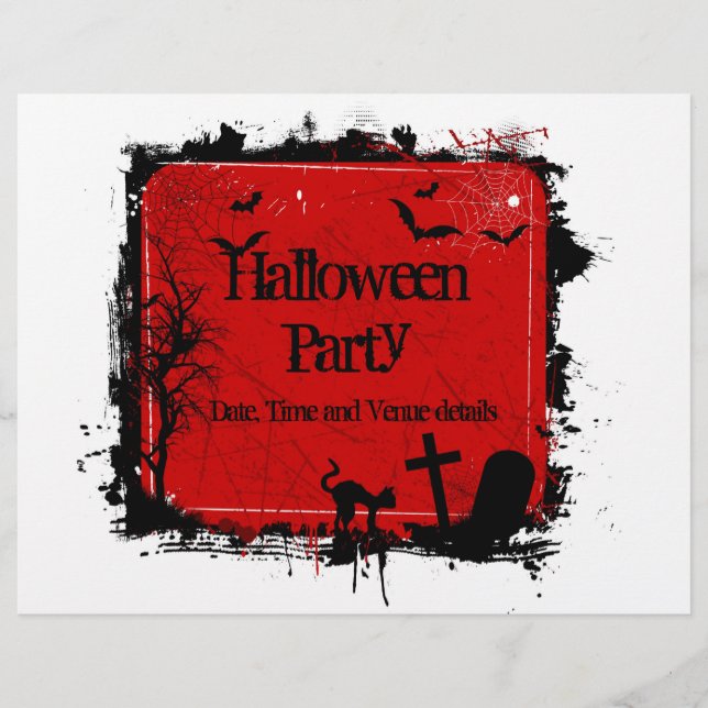 Grunge Halloween-Party Flyer (Vorne)