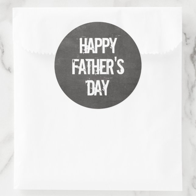 Grunge Happy Fête des pères Classic Round Sticker (Sac)