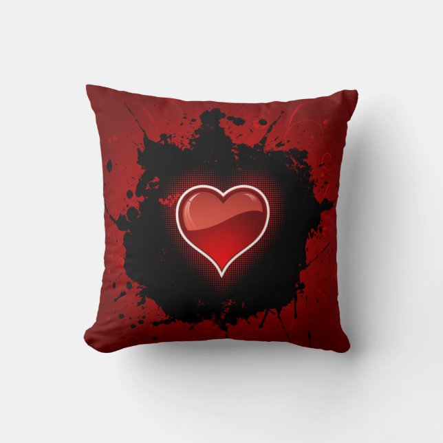 Grunge Heart Kissen (Vorderseite)