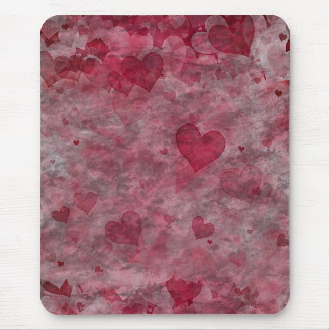 Grunge Hearts Mousepad (Vorne)