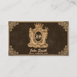 Grunge Heraldik Monogramm Visitenkarte