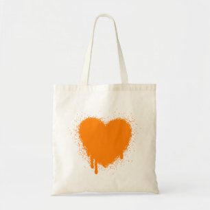 Grunge Herz - Orange Tragetasche