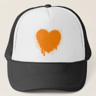 Grunge Herz - Orange Truckerkappe