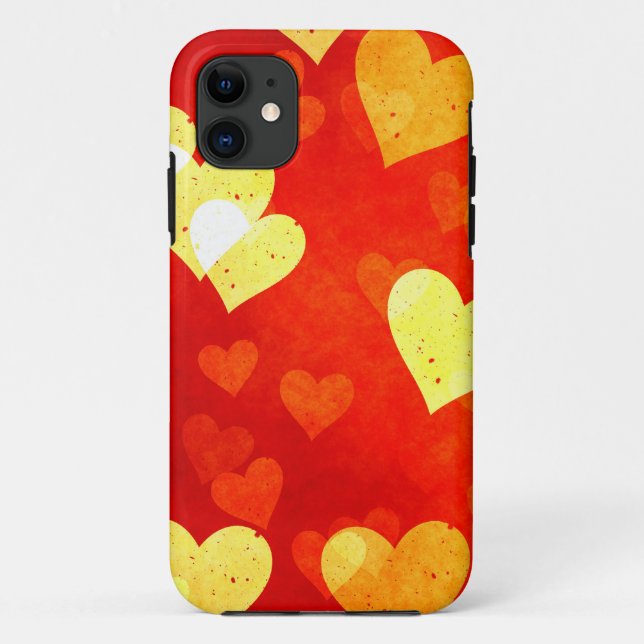 Grunge Herzen Case-Mate iPhone Hülle (Rückseite)