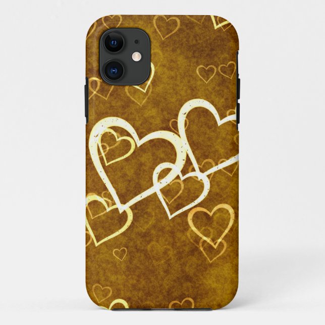 Grunge Herzen Case-Mate iPhone Hülle (Rückseite)