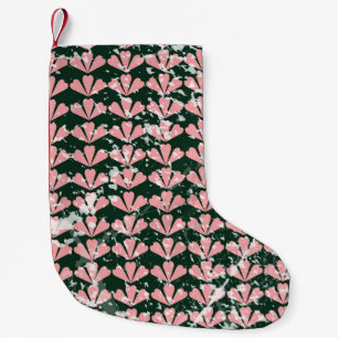 Grunge Herzen und Blume Muster. Kleiner Weihnachtsstrumpf