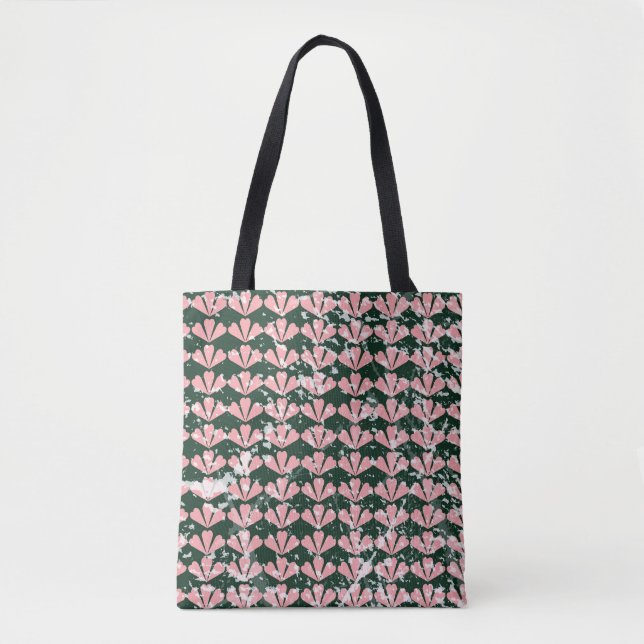 Grunge Herzen und Blume Muster. Tasche (Vorderseite)