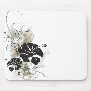 Grunge-Hibiskus mousepad