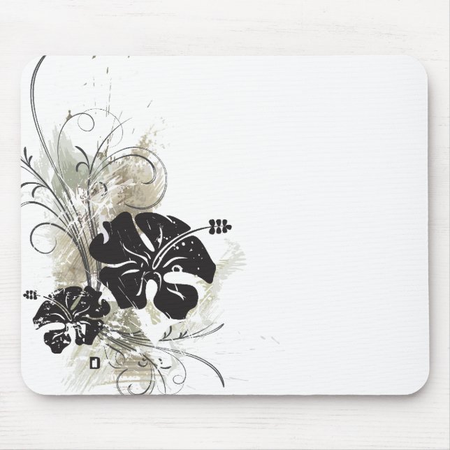 Grunge-Hibiskus mousepad (Vorne)