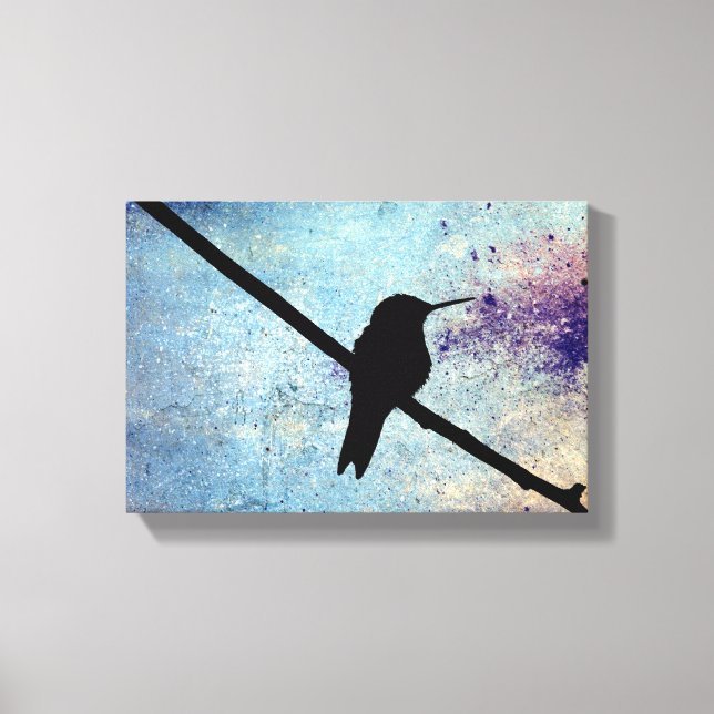 Grunge Hummingbird Leinwanddruck (Vorderseite)