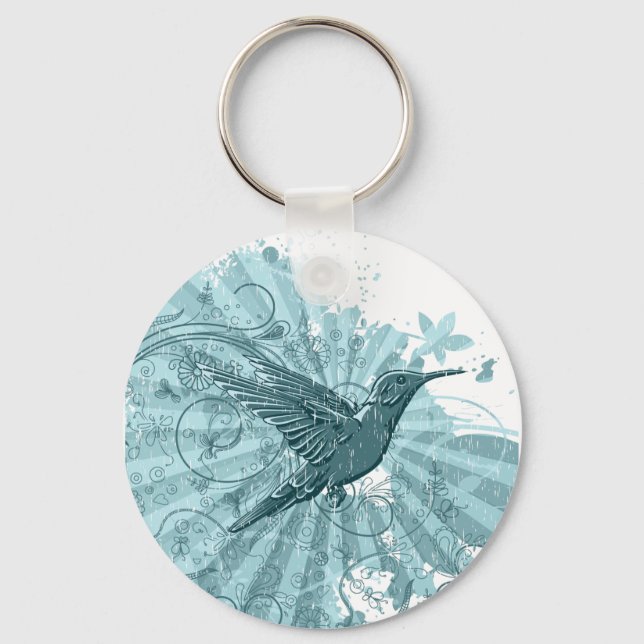 Grunge Hummingbird Schlüsselanhänger (Vorderseite)
