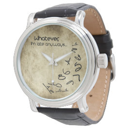 Grunge ich bin zu spät, immer gucken armbanduhr