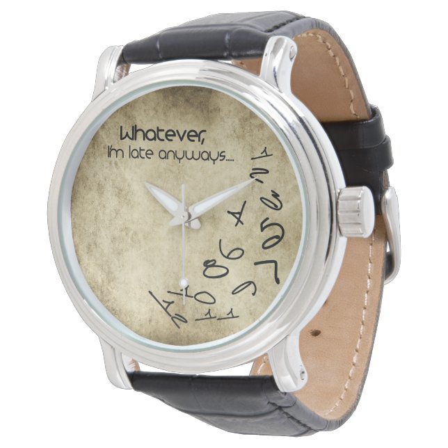Grunge ich bin zu spät, immer gucken armbanduhr (Schrägansicht)