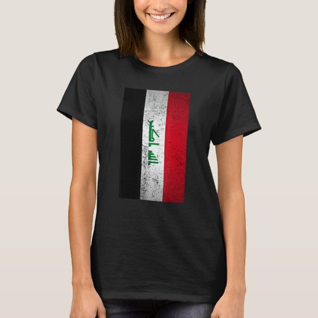 Grunge Irak Flag Retro Nahost Arabisch Kurdisch T-Shirt (Vorderseite)