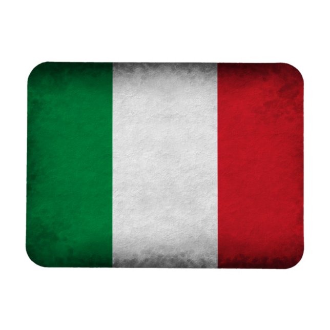 Grunge Italienische Flagge Magnet (Horizontal)