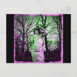 Grunge Jardin des Tuileries-Statue Postkarte