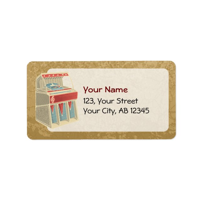 Grunge Jukebox Adressaufkleber (Vorne)