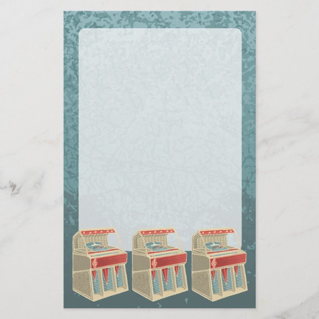 Grunge Jukebox Briefpapier (Vorderseite)