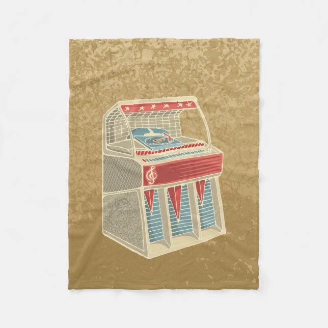 Grunge Jukebox Fleecedecke (Vorderseite)